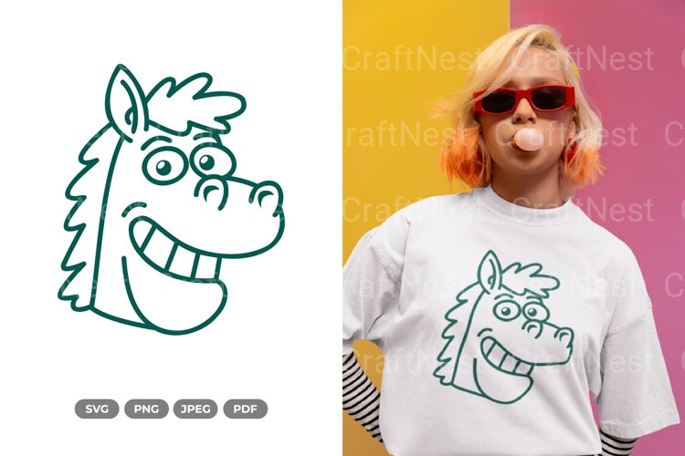 Smiling Horse Animal SVG Bundle - CraftNest - Digital Crafting and Art