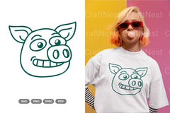 Smiling Pig Animal Clipart Bundle - CraftNest - Digital Crafting and Art