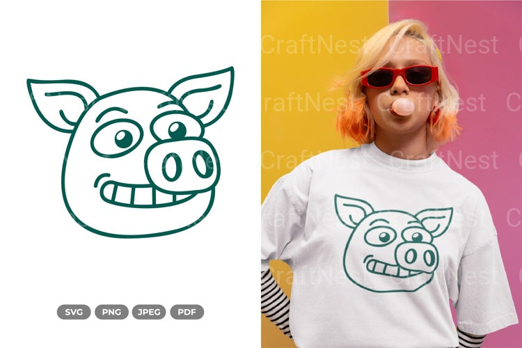 Smiling Pig Animal Clipart Bundle - CraftNest - Digital Crafting and Art