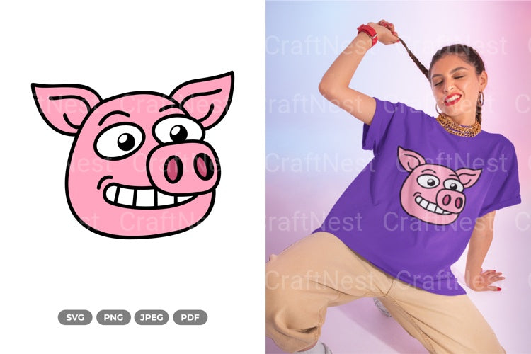 Smiling Pig Animal SVG Bundle - CraftNest - Digital Crafting and Art