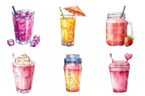 Smoothie Clipart Bundle - CraftNest - Digital Crafting and Art