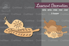Snail on a Leaf Laser Cut Decoration Clipart Bundle - CraftNest - Digital Crafting and Art