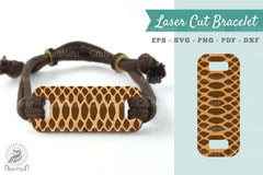 Snake Skin Texture Laser Cut Bracelet SVG Bundle - CraftNest - Digital Crafting and Art