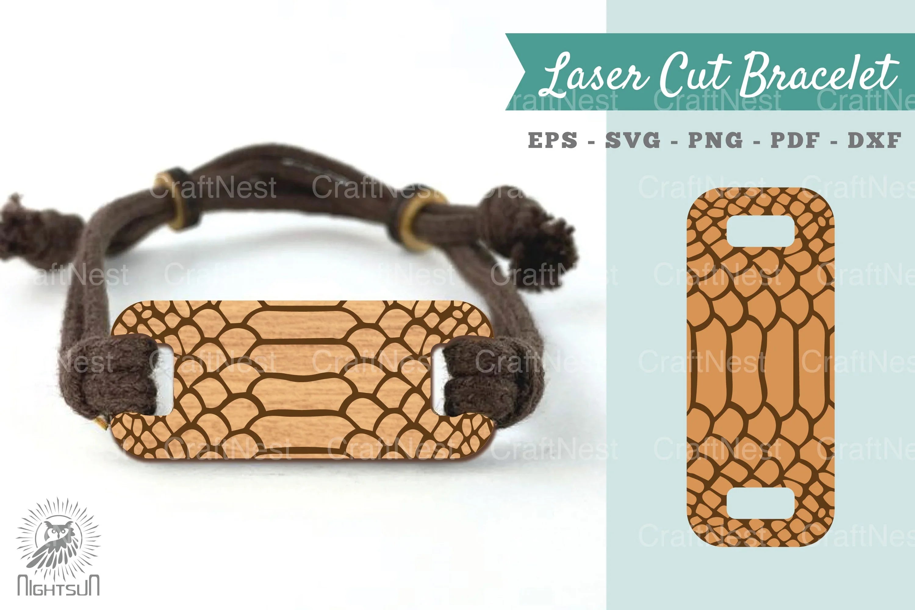 Snake Skin Texture Laser Cut Bracelet SVG Bundle - CraftNest - Digital Crafting and Art