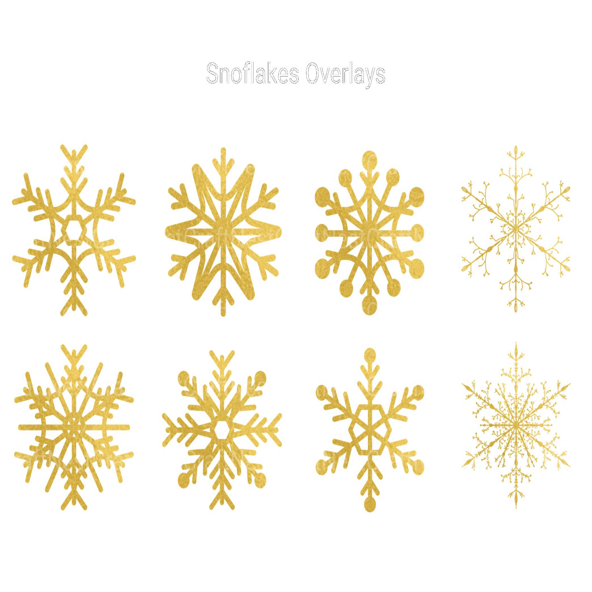Snowflakes Overlays Clipart - CraftNest - Digital Crafting and Art