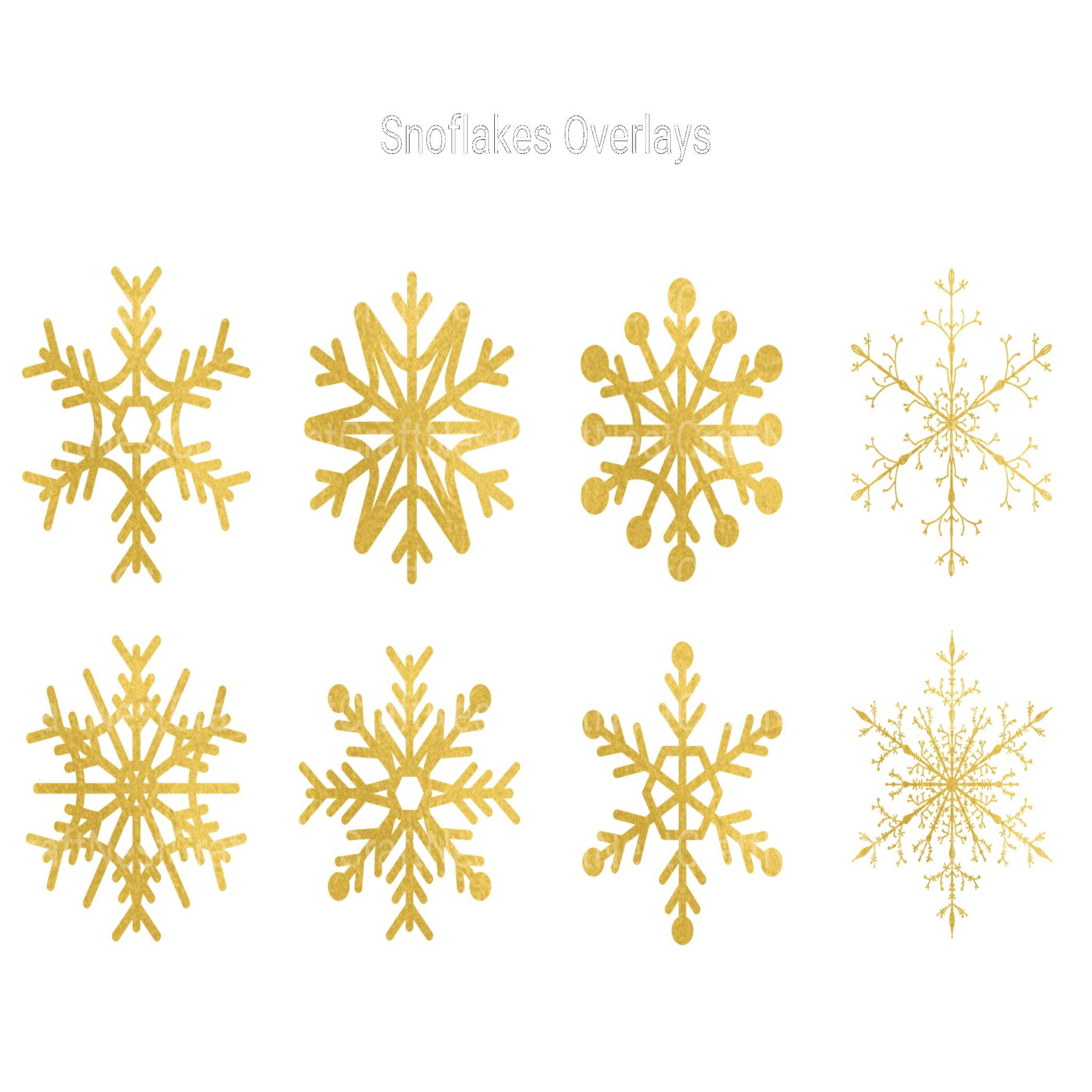 Snowflakes Overlays Clipart - CraftNest - Digital Crafting and Art
