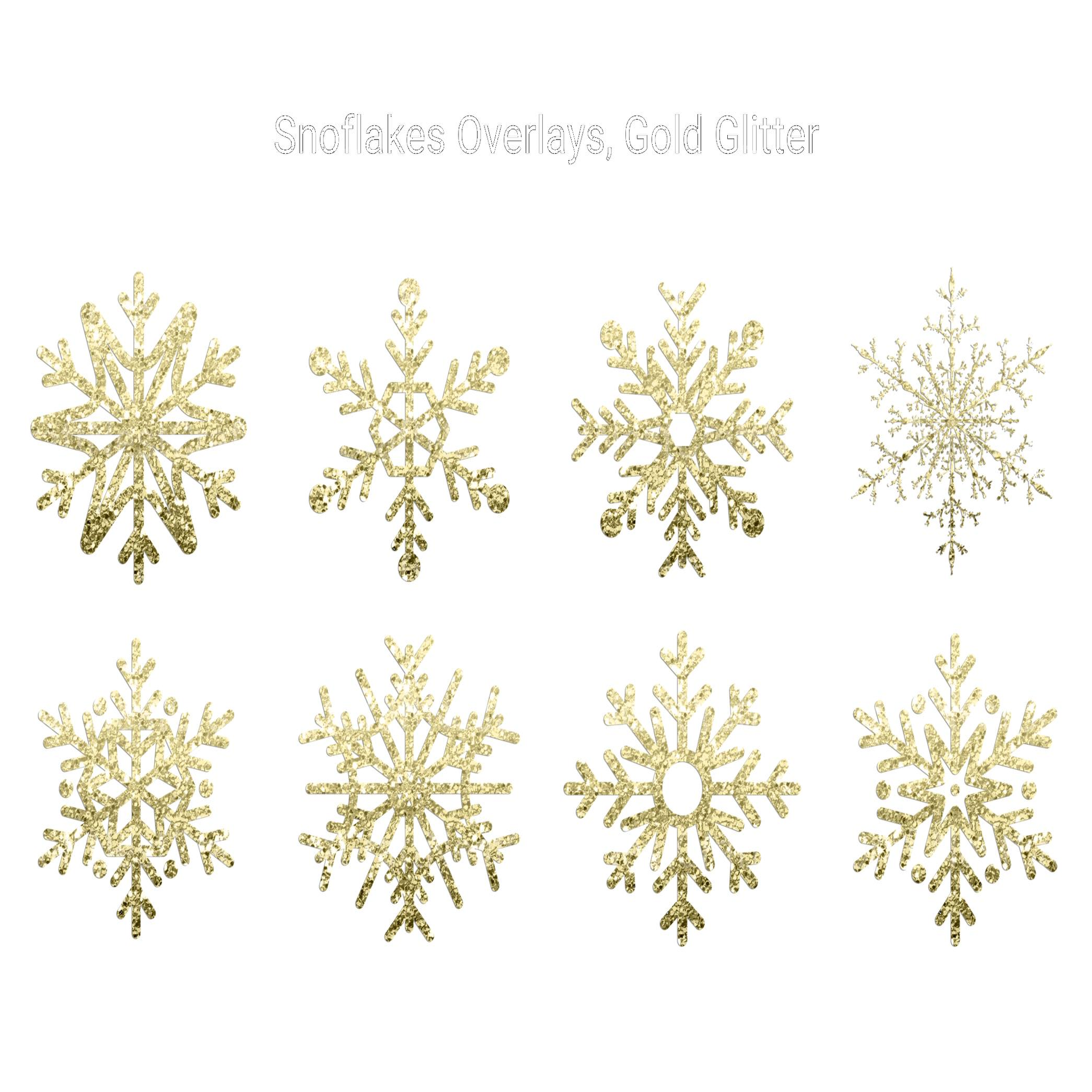 Gold Glitter Snowflakes Clipart - CraftNest - Digital Crafting and Art