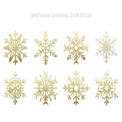Gold Glitter Snowflakes Clipart - CraftNest - Digital Crafting and Art