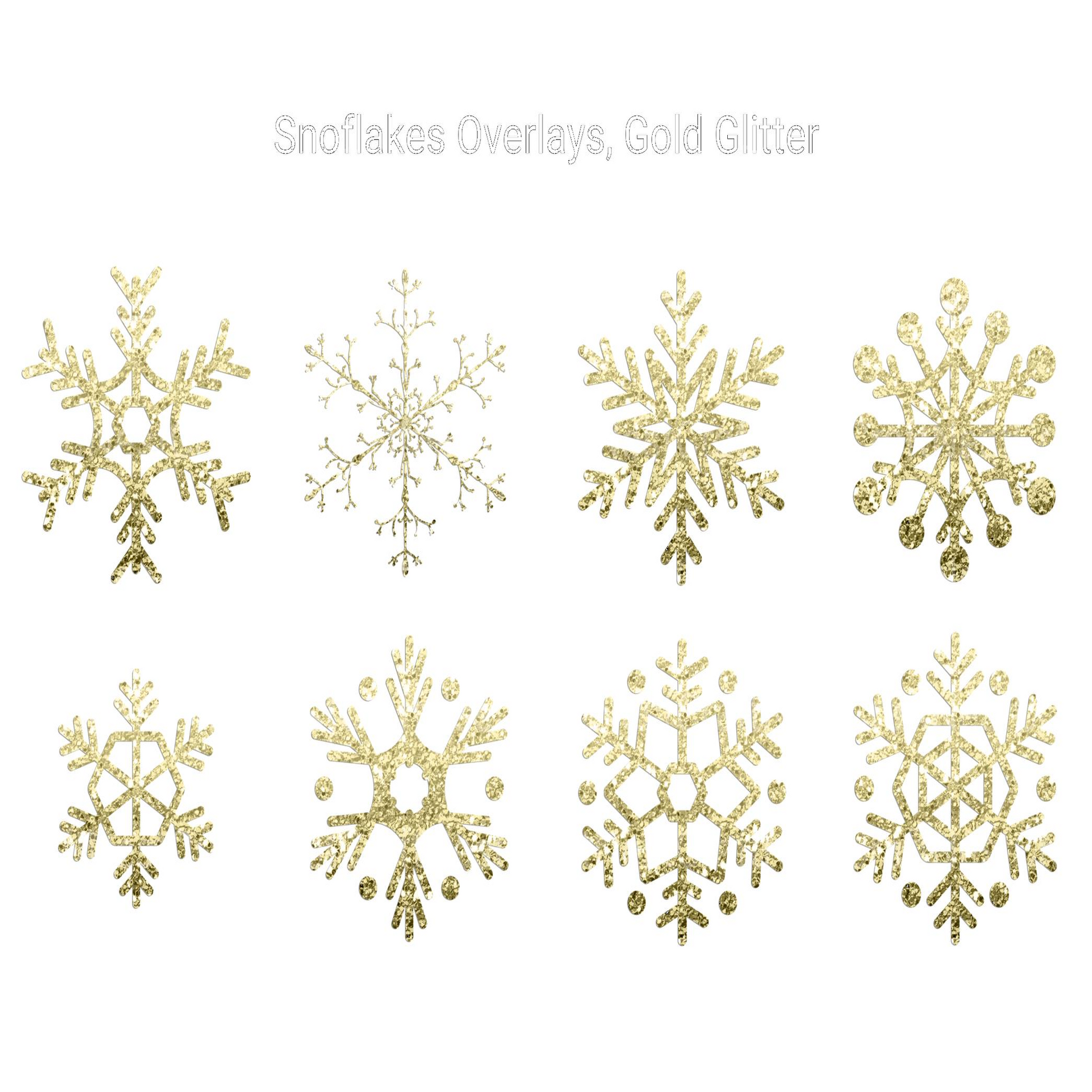 Gold Glitter Snowflakes Clipart - CraftNest - Digital Crafting and Art