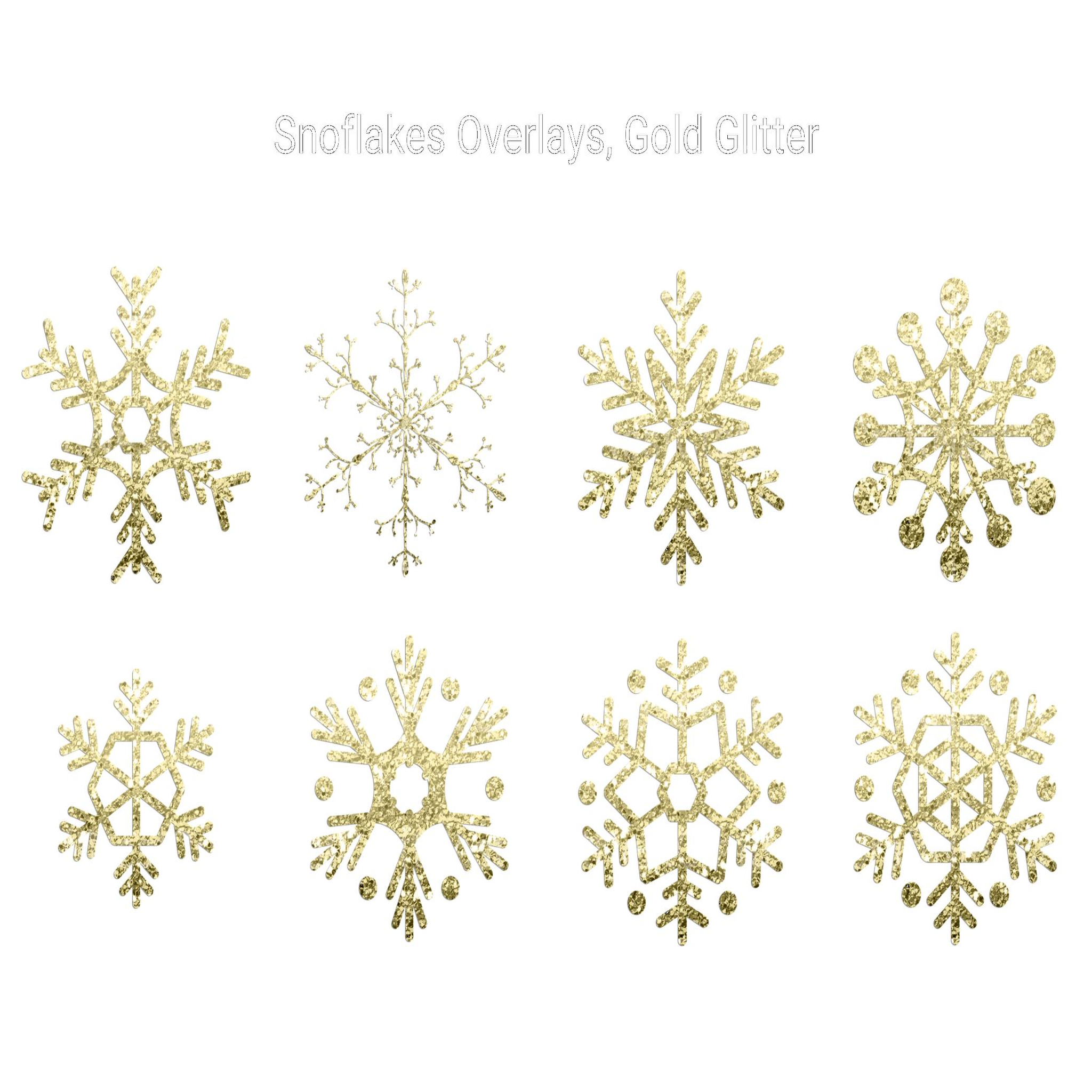 Gold Glitter Snowflakes Clipart - CraftNest - Digital Crafting and Art