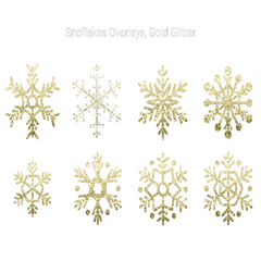 Gold Glitter Snowflakes Clipart - CraftNest - Digital Crafting and Art