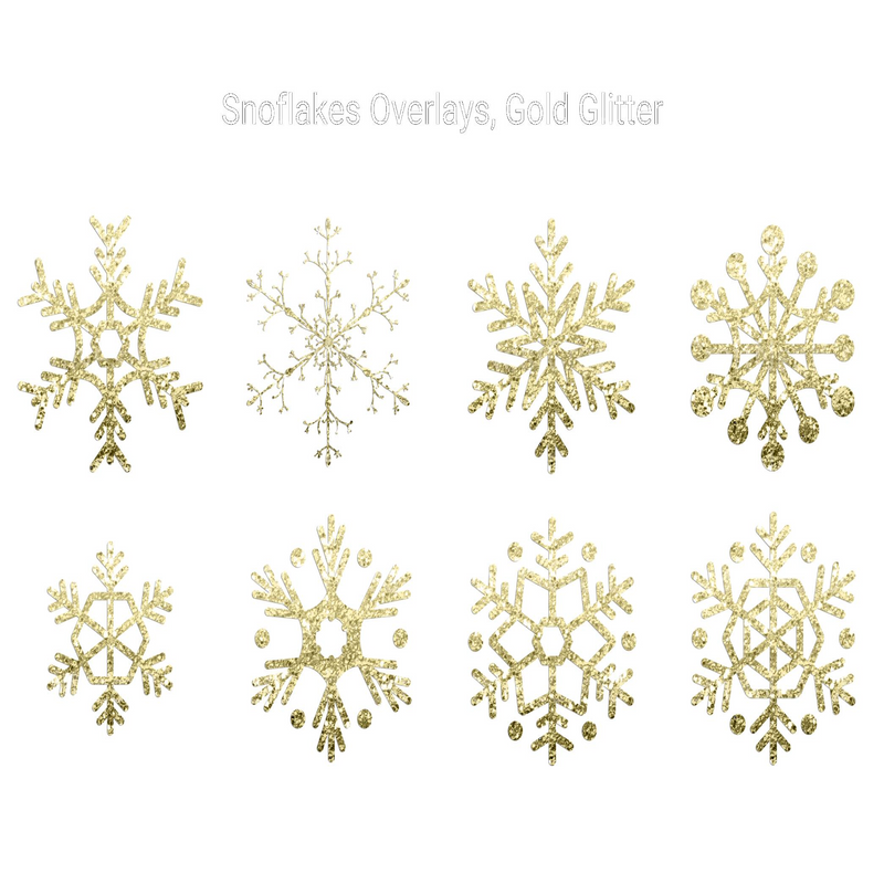 Gold Glitter Snowflakes Clipart - CraftNest - Digital Crafting and Art