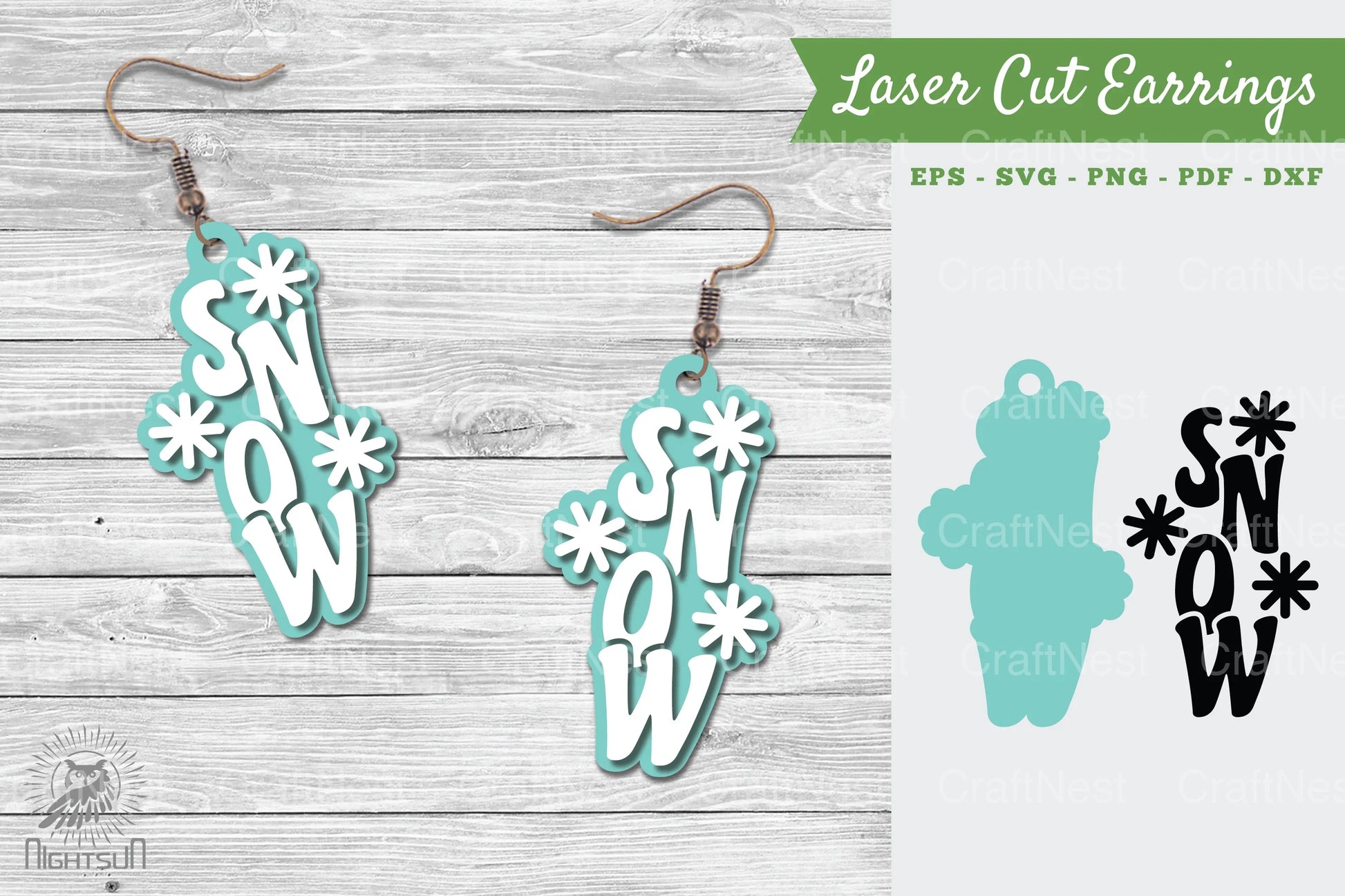 Snowflake Laser Cut Earrings SVG Bundle - CraftNest - Digital Crafting and Art