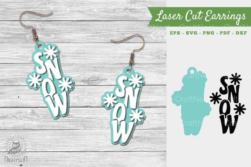Snowflake Laser Cut Earrings SVG Bundle - CraftNest - Digital Crafting and Art