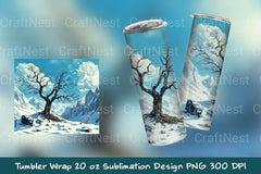 Snow Tree Tumbler Wrap - CraftNest - Digital Crafting and Art