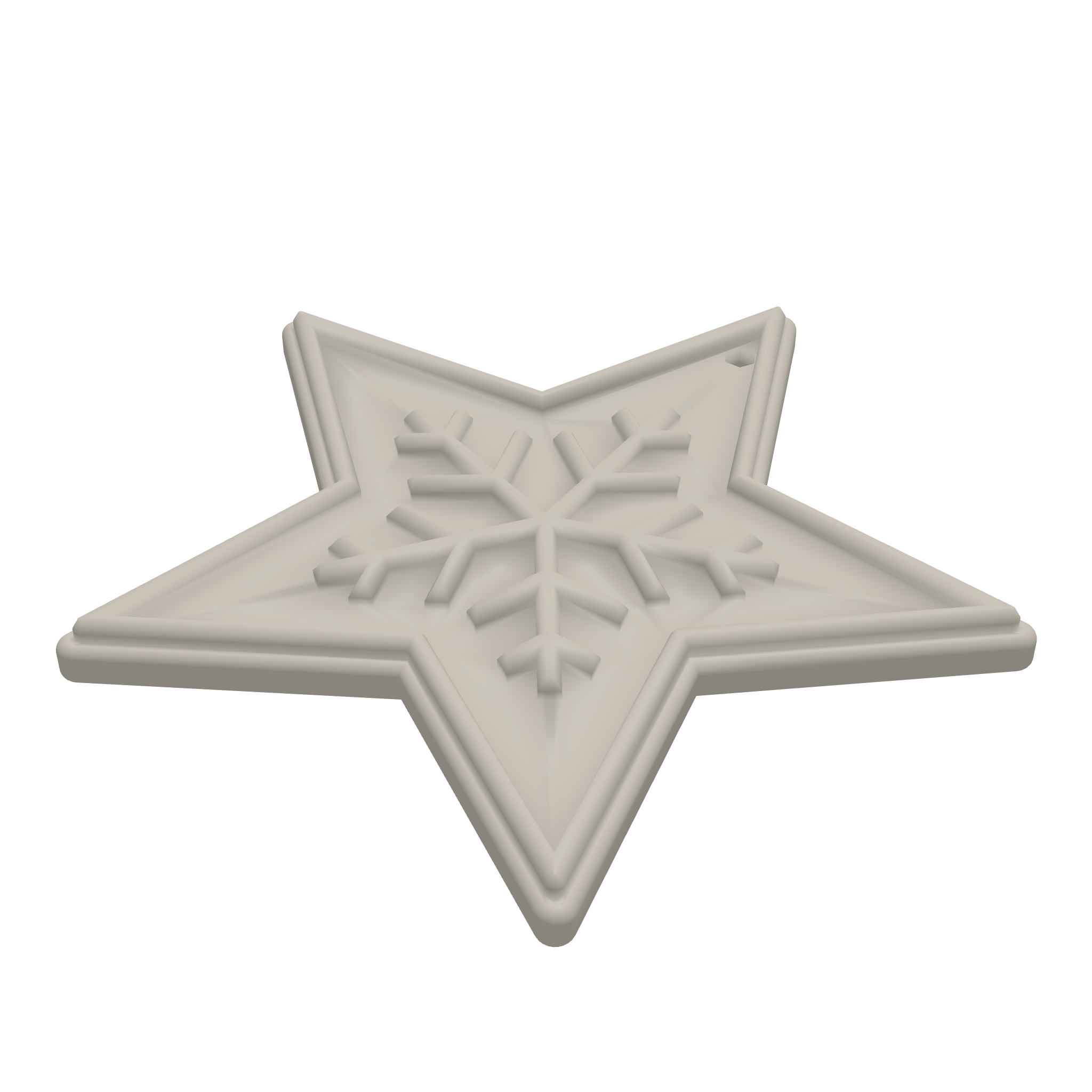 Snow Star Ornament 3D Print STL File