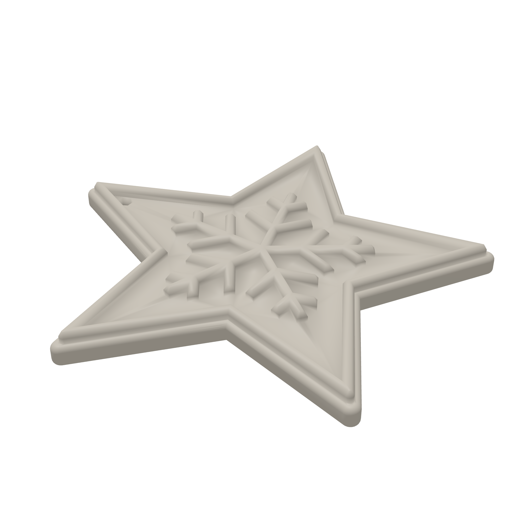 Snow Star Ornament 3D Print STL File