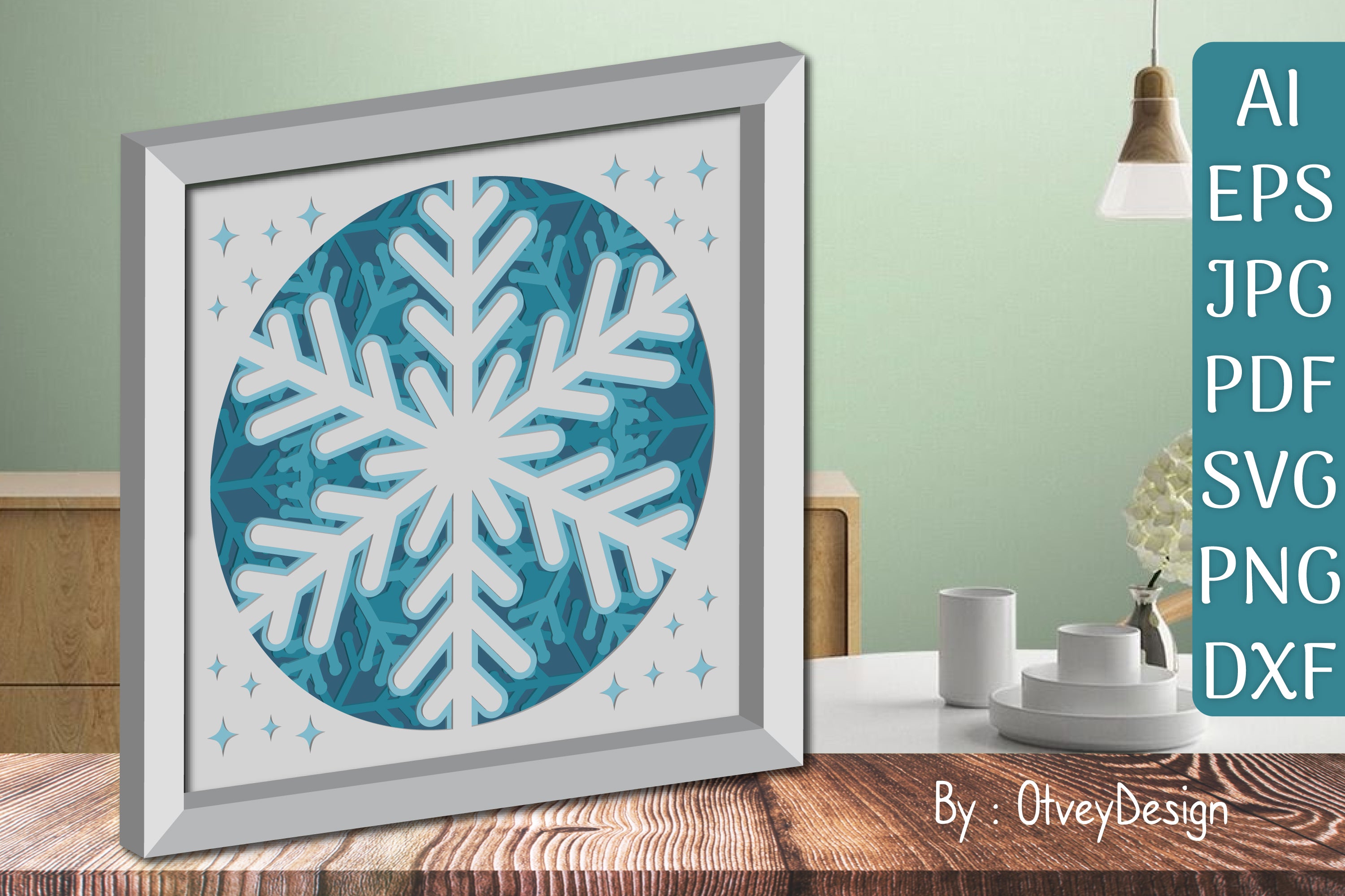 Snowflake 3D Shadow Box Layered Papercut SVG Bundle