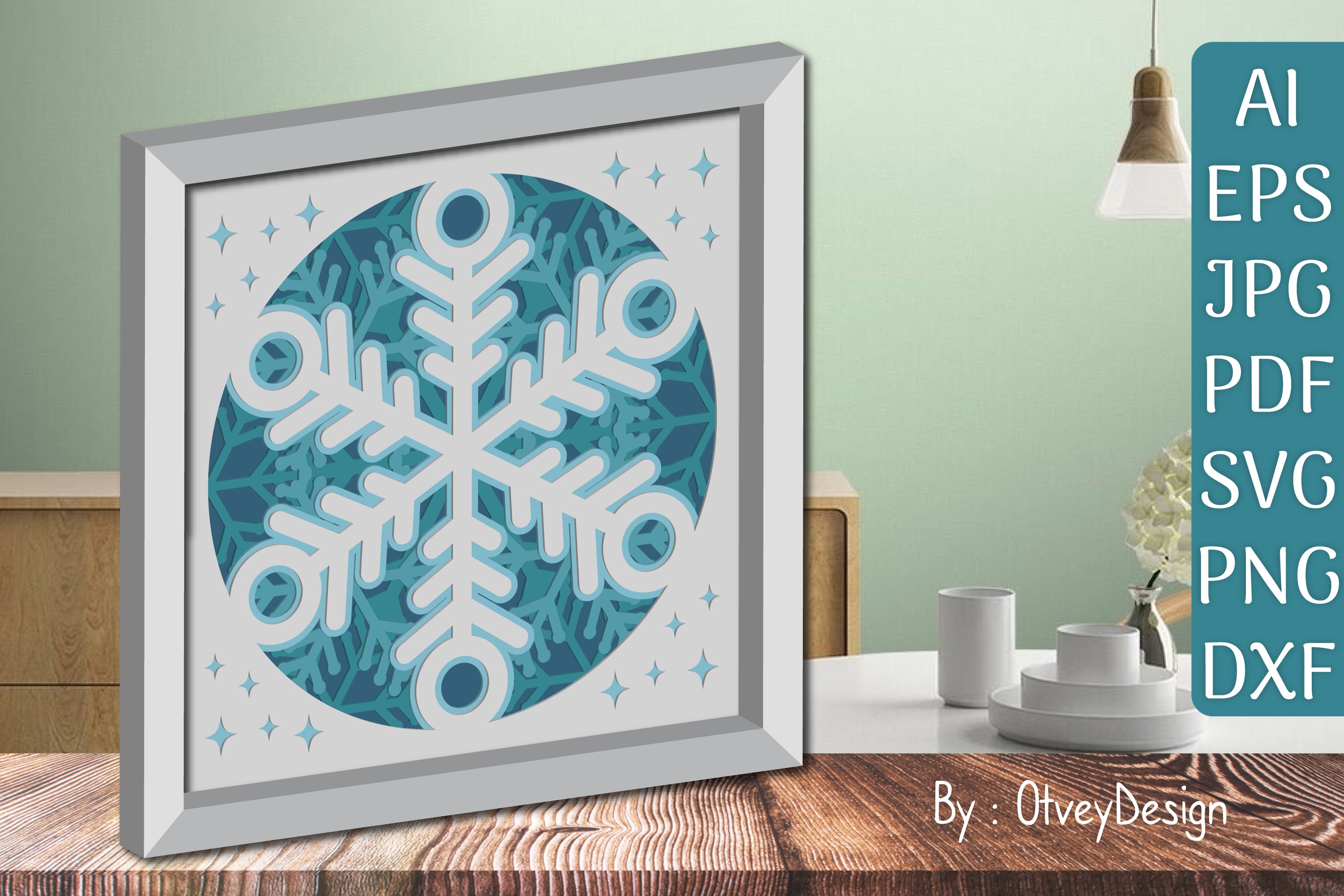 Snowflake 3D Shadow Box Layered Papercut SVG Bundle