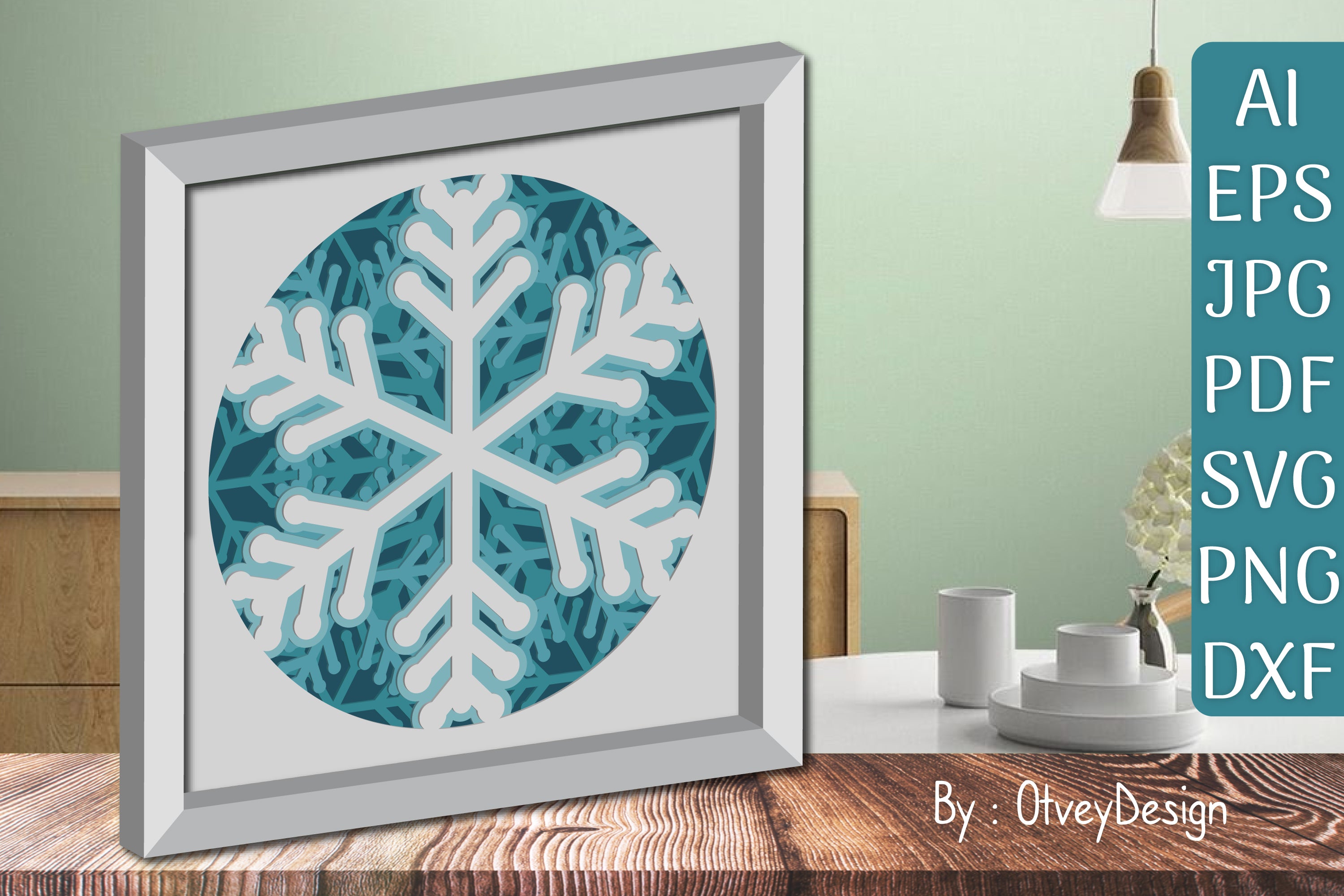 Snowflake 3D Shadow Box Layered Papercut SVG Bundle