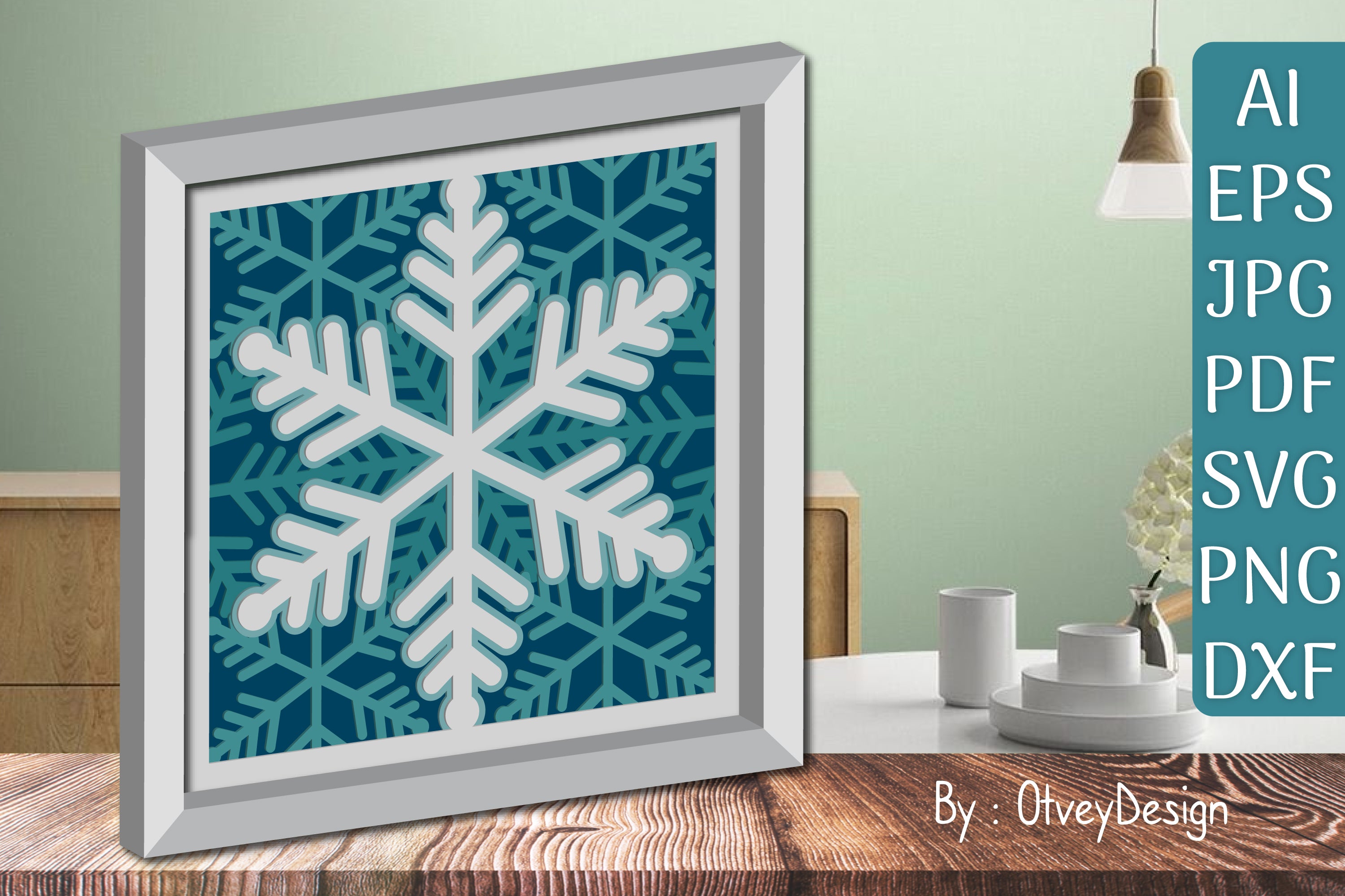 Snowflake 3D Shadow Box Layered Papercut SVG Bundle