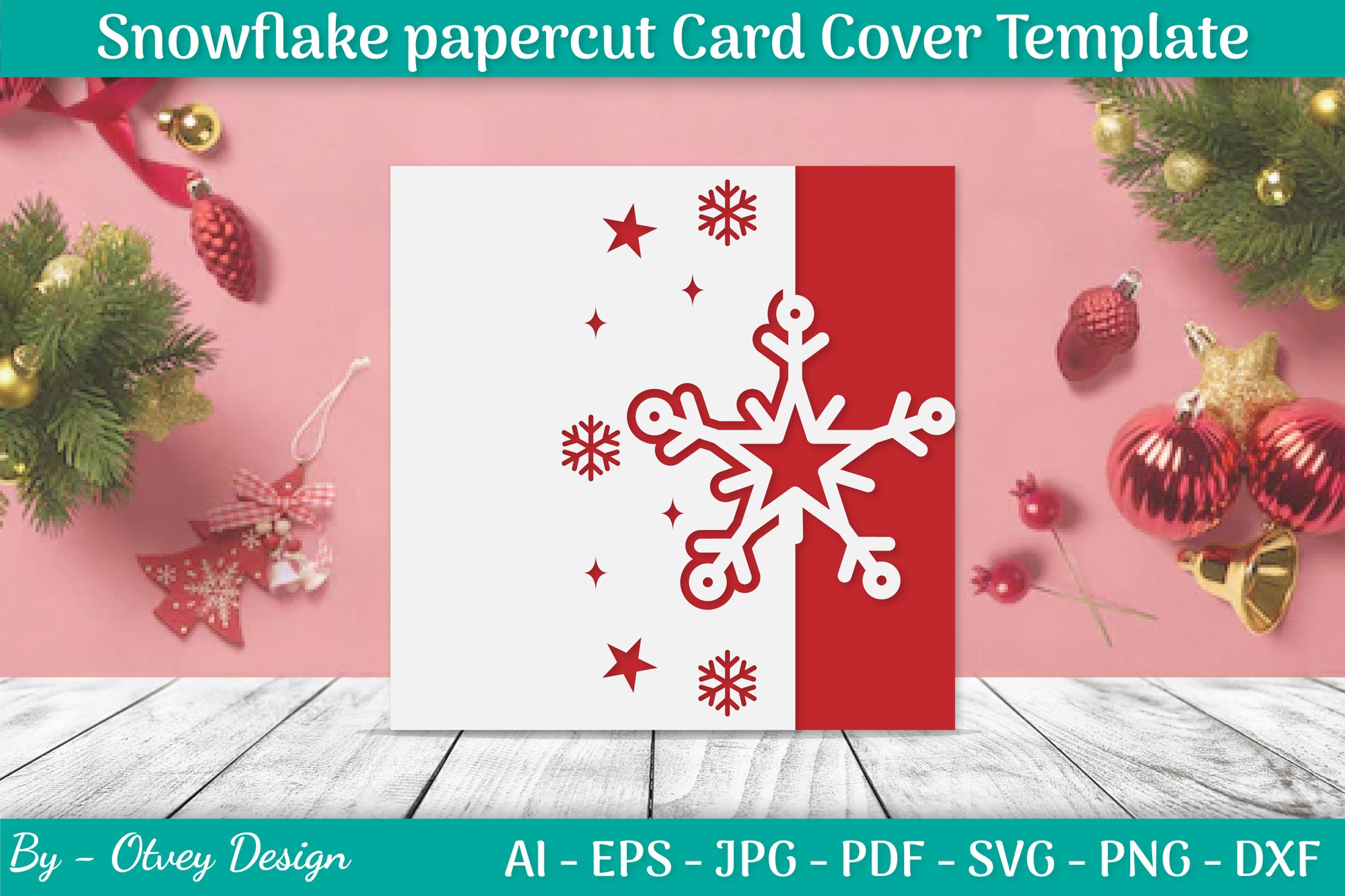 Snowflake Papercut Card Cover Template SVG Bundle 5 - CraftNest - Digital Crafting and Art