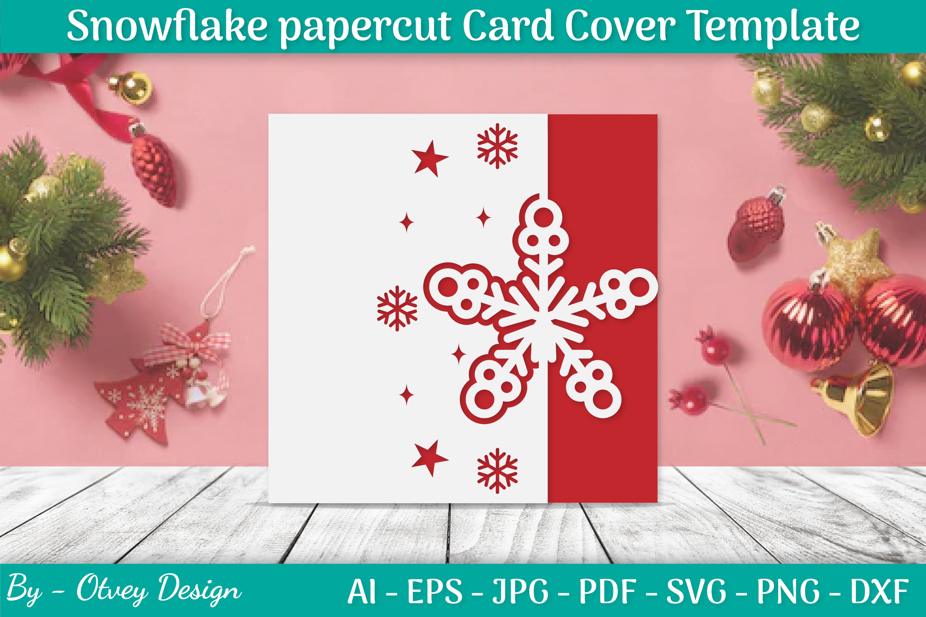 Snowflake Papercut Card Cover Template SVG Bundle 15 - CraftNest - Digital Crafting and Art