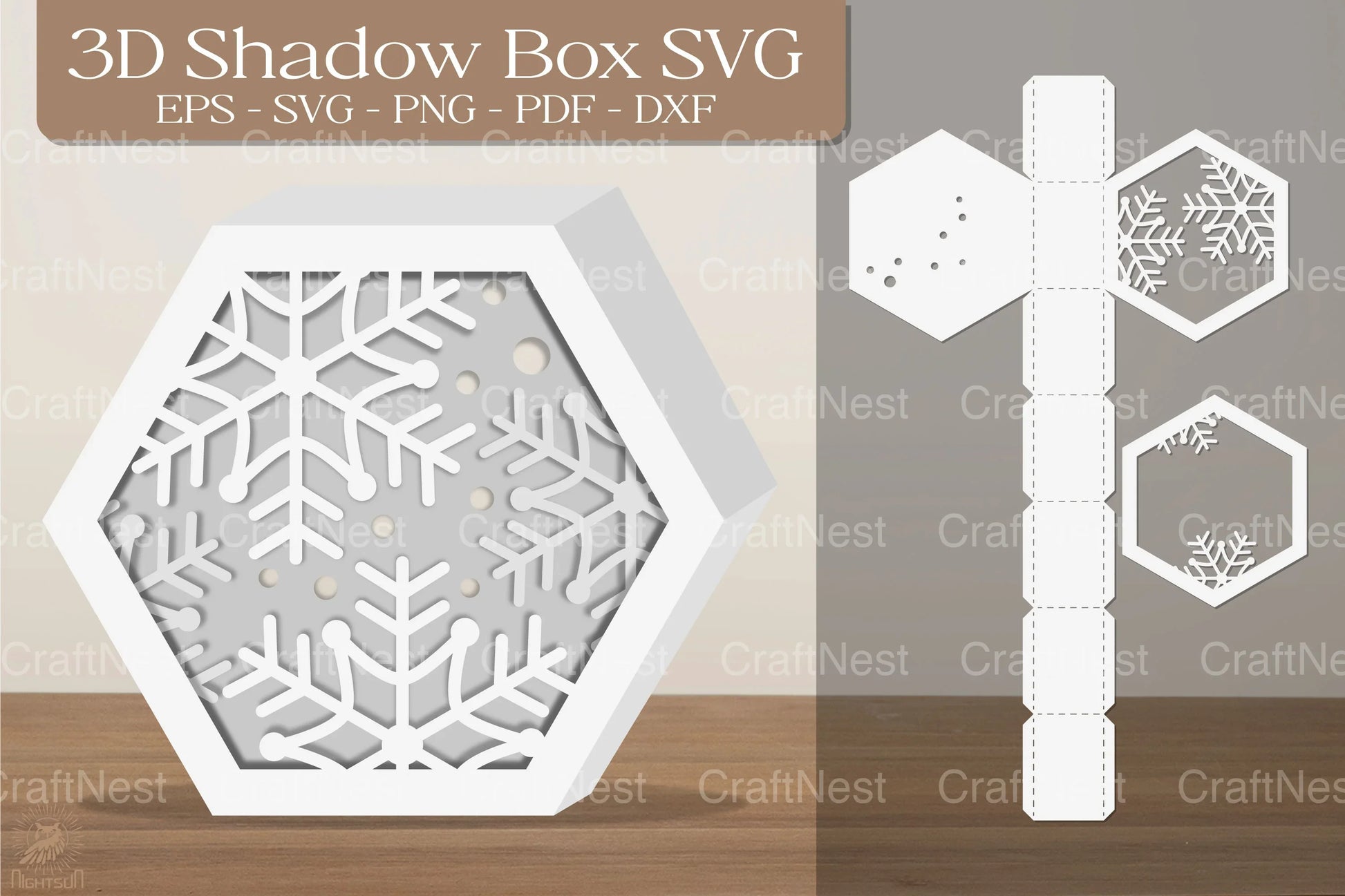 Snowflake 3D Shadow Box Papercut Design Bundle - CraftNest - Digital Crafting and Art