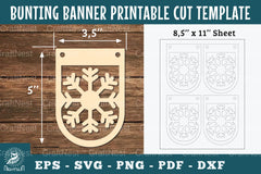 Snowflake Bunting Banner Printable - Clipart Bundle - CraftNest - Digital Crafting and Art