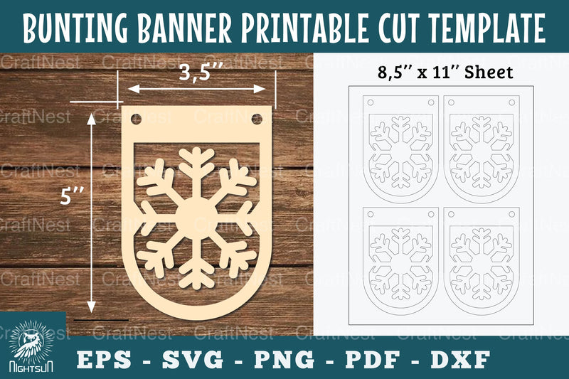 Snowflake Bunting Banner Printable - Clipart Bundle - CraftNest - Digital Crafting and Art