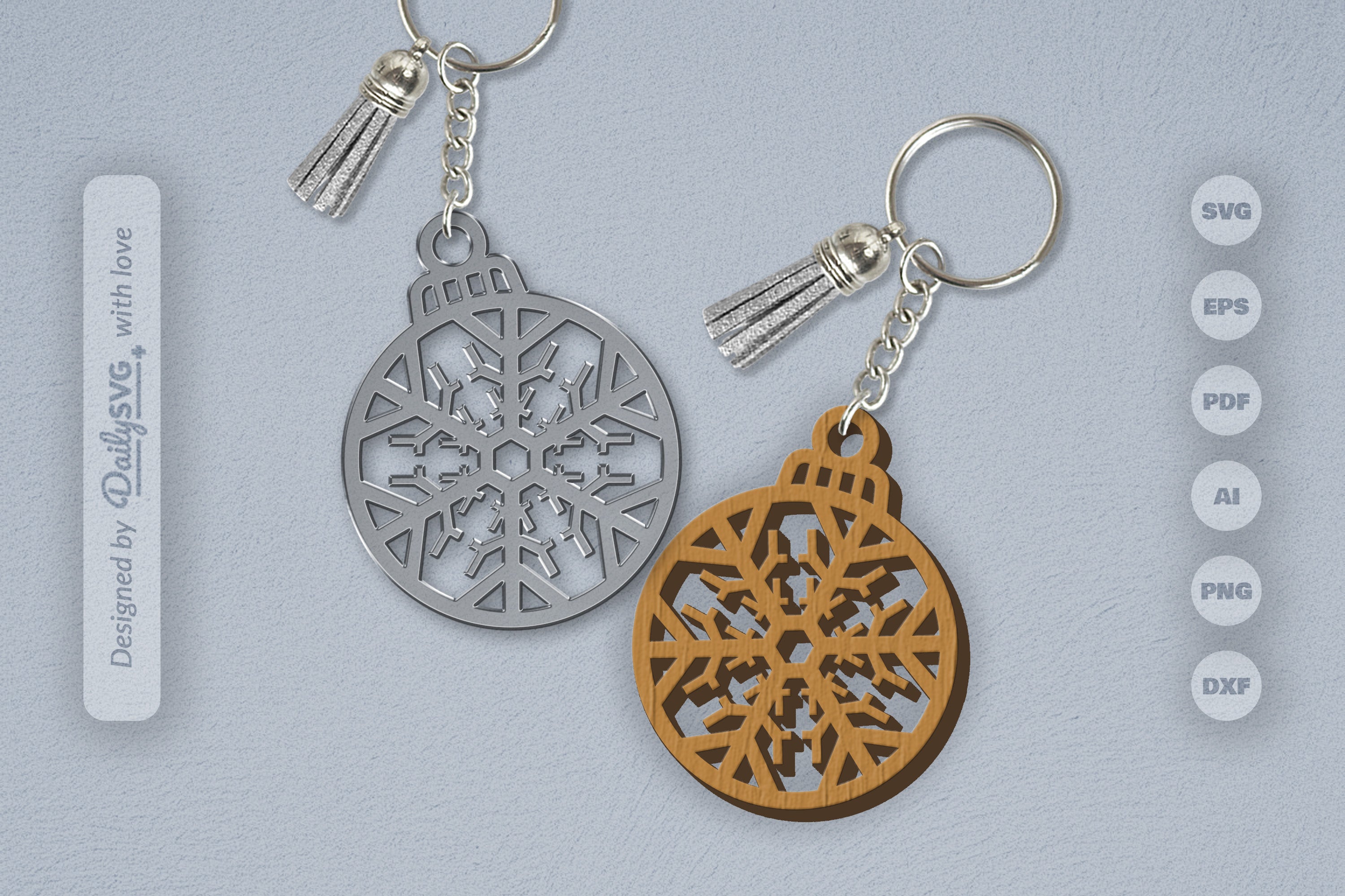 Snowflake Christmas Round Bauble SVG Bundle 5