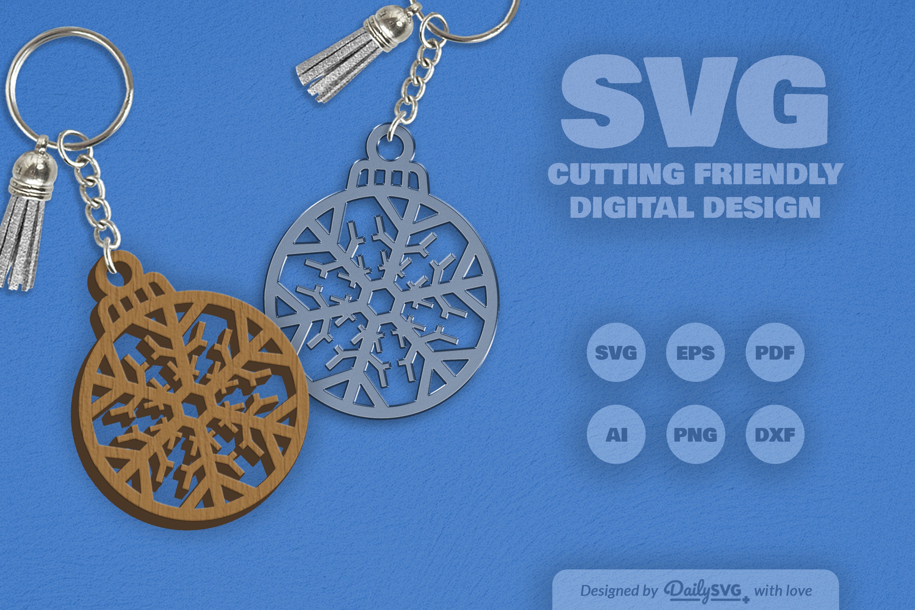 Snowflake Christmas Round Bauble SVG Bundle 5