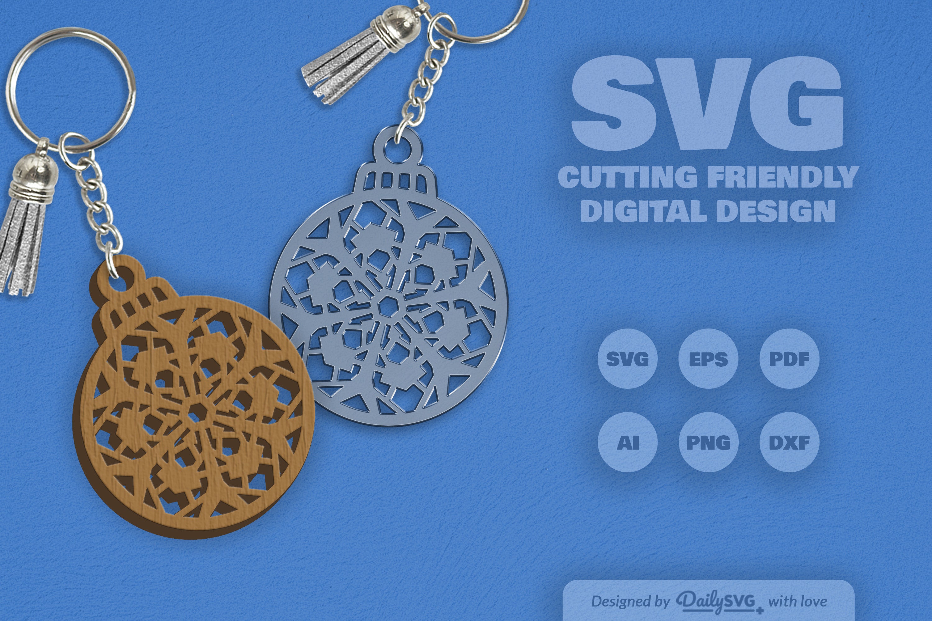 Snowflake Christmas Round Bauble SVG Bundle 1