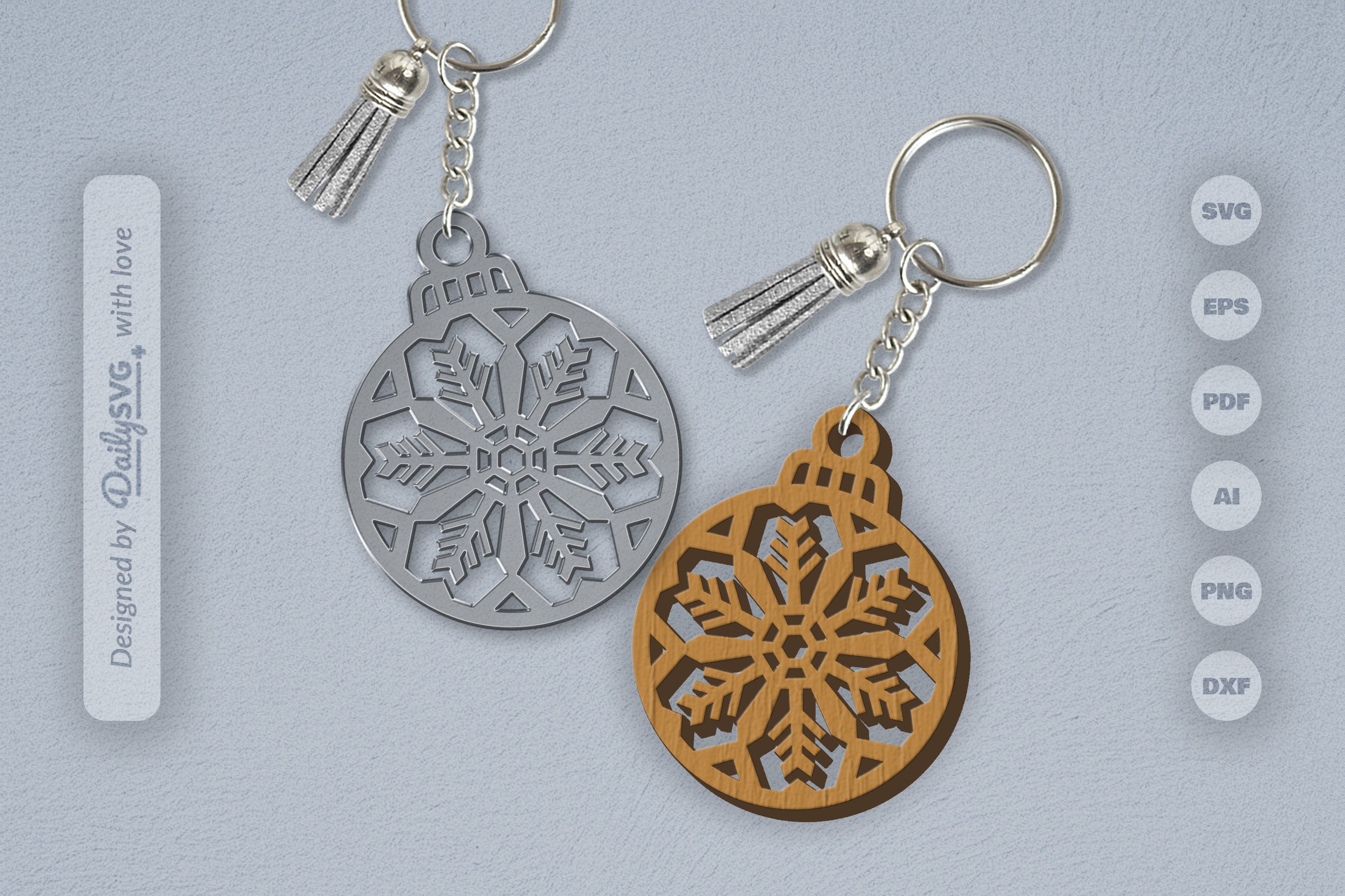 Snowflake Christmas Round Bauble SVG Bundle