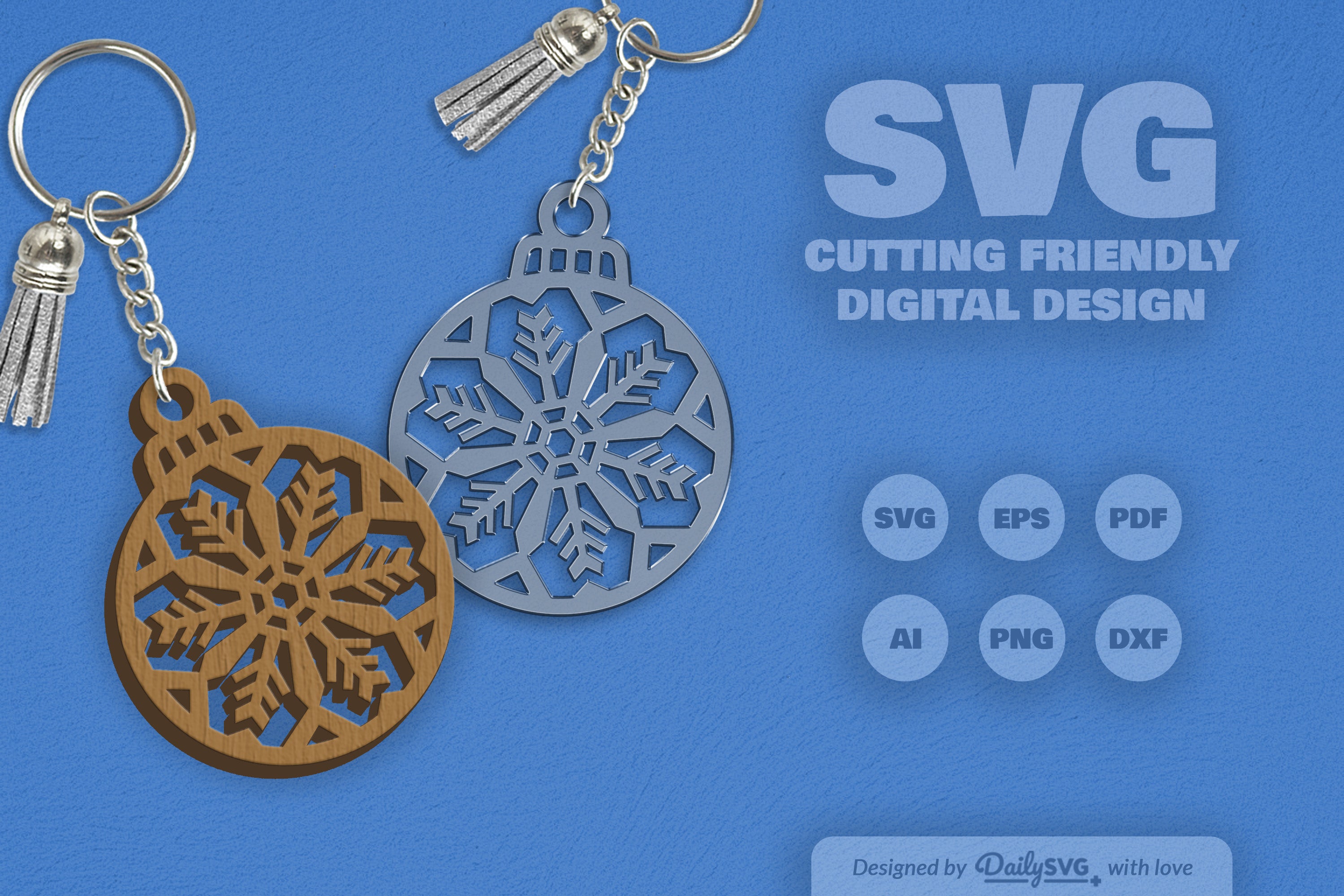 Snowflake Christmas Round Bauble SVG Bundle