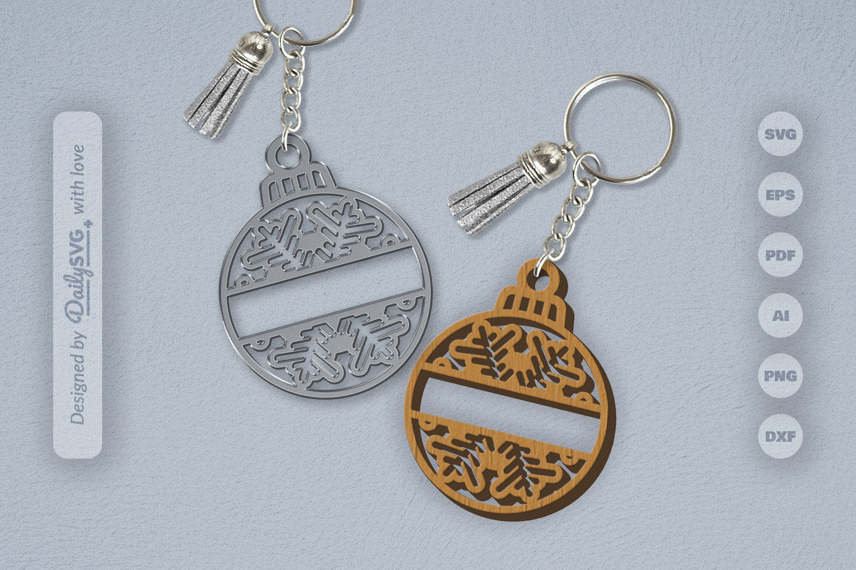 Snowflake Christmas Split Bauble SVG Bundle 6