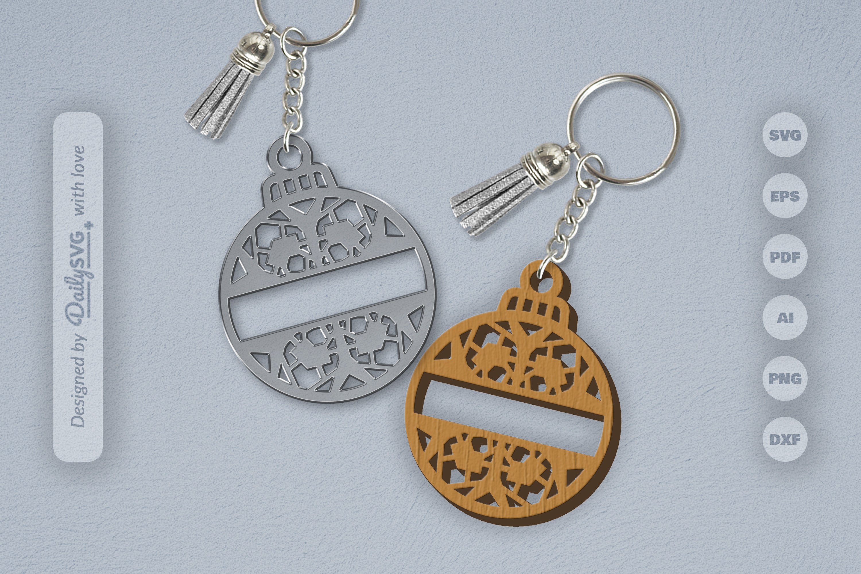 Snowflake Christmas Split Bauble SVG Bundle 5