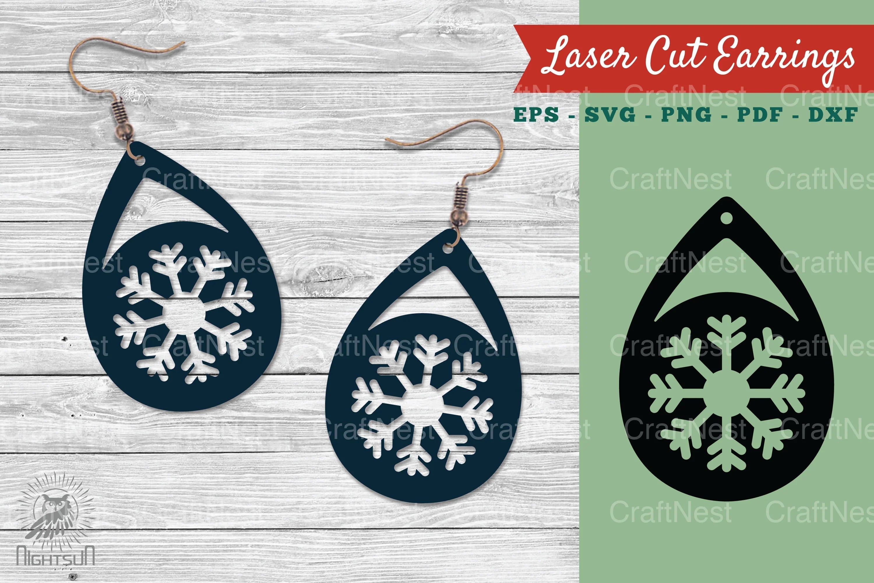 Snowflake Earrings Design Clipart Bundle