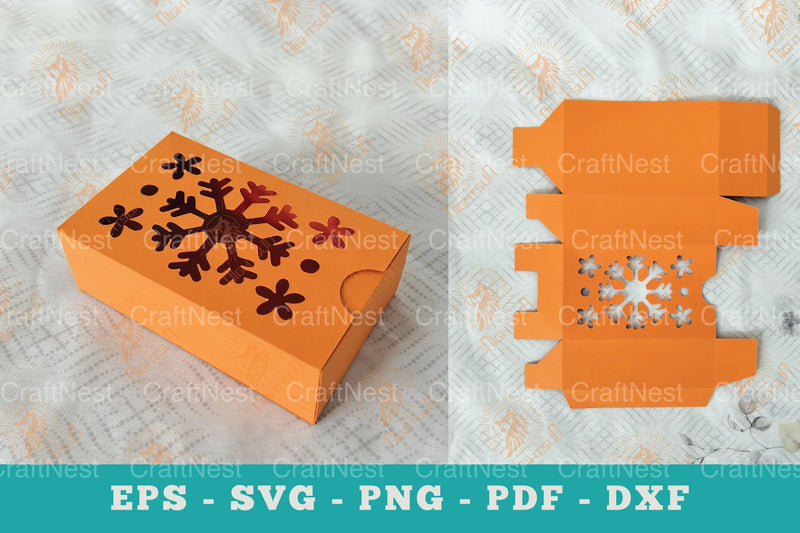Snowflake Gift Box Papercut Craft Clipart Bundle - CraftNest - Digital Crafting and Art