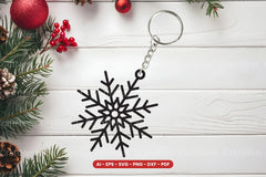 Snowflake Keychain Laser Cut SVG Bundle - CraftNest - Digital Crafting and Art