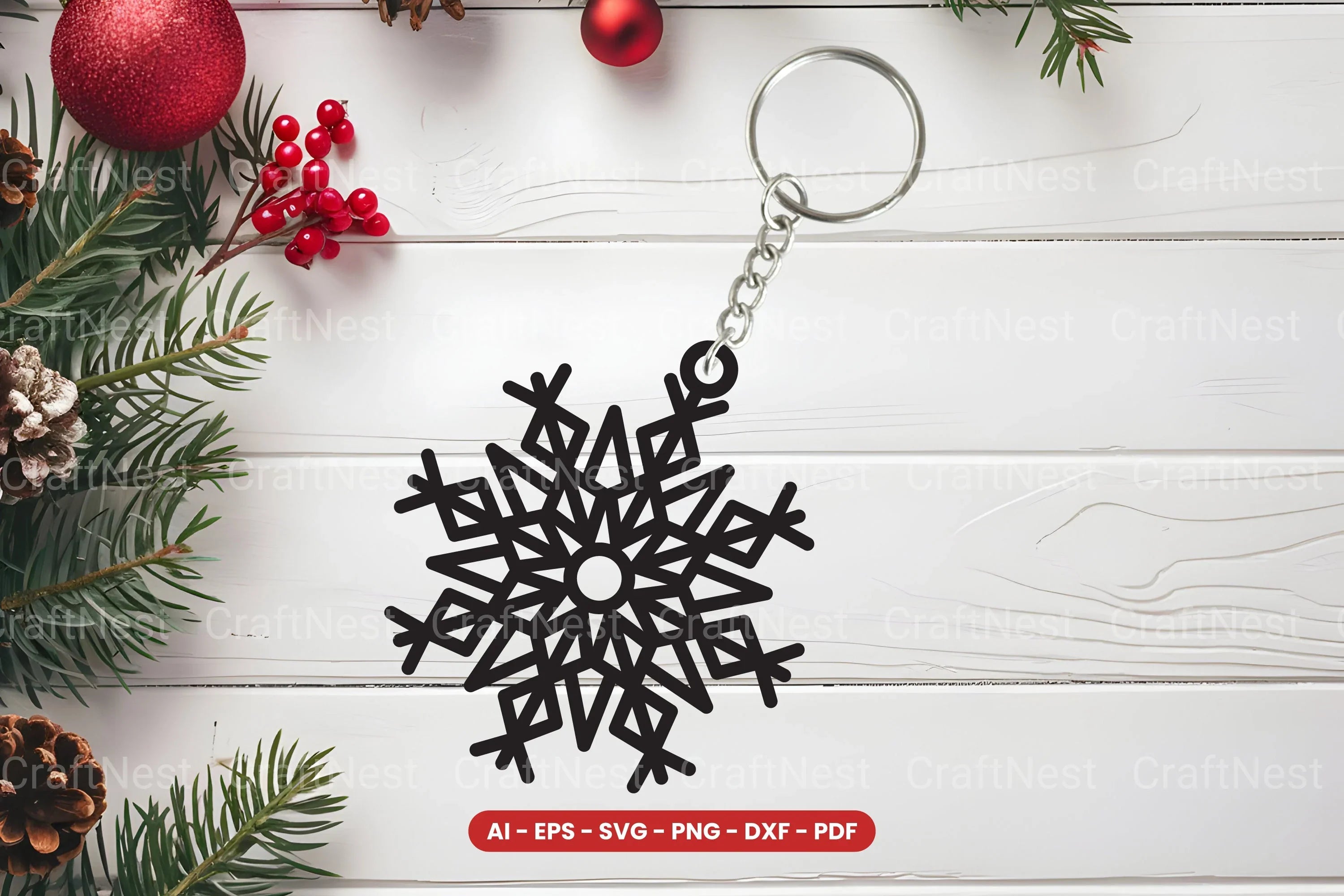 Snowflake Keychain Lasercut SVG Bundle - Clipart Bundle - CraftNest - Digital Crafting and Art