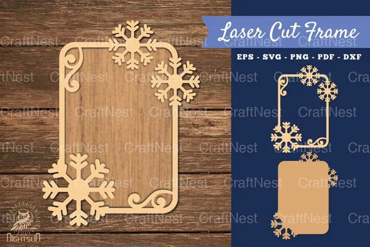 Snowflake Laser Cut Frame SVG Bundle - CraftNest - Digital Crafting and Art