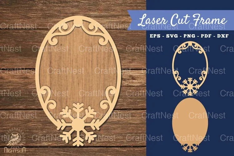 Snowflake Laser Cut Frame SVG Bundle - CraftNest - Digital Crafting and Art