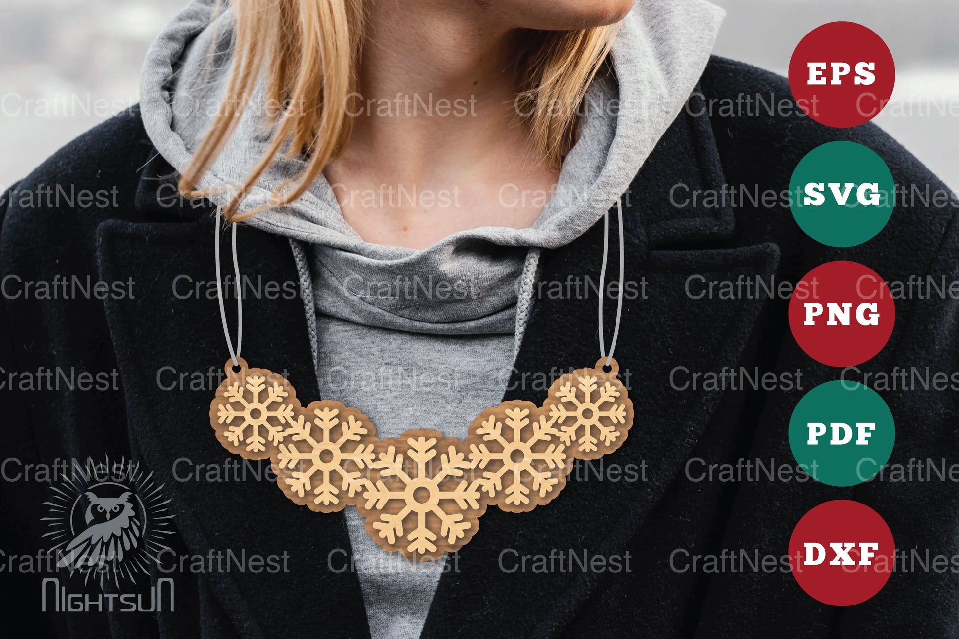 Snowflake Laser Cut Necklace SVG Bundle - CraftNest - Digital Crafting and Art