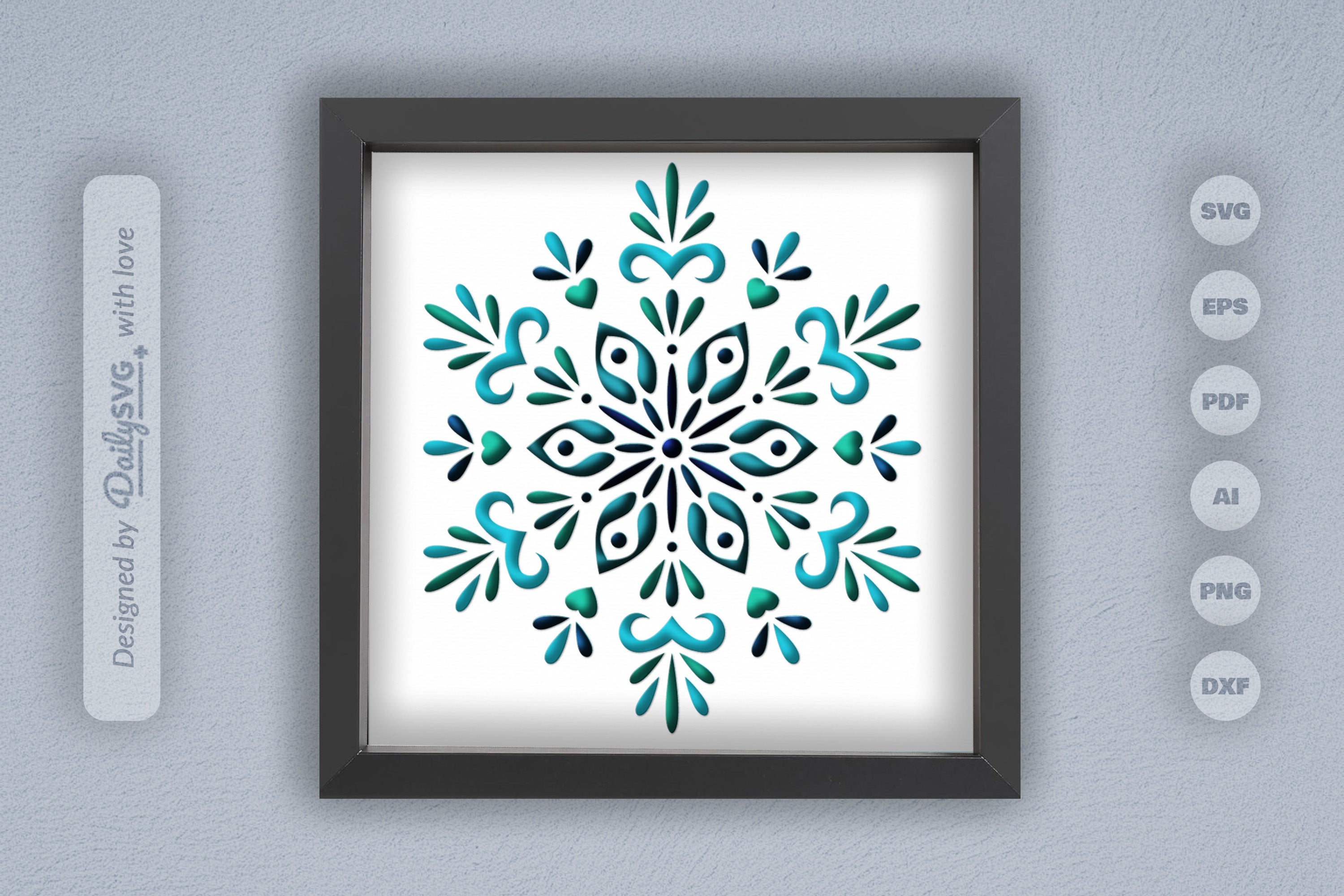 Snowflake Mandala Papercut SVG Bundle