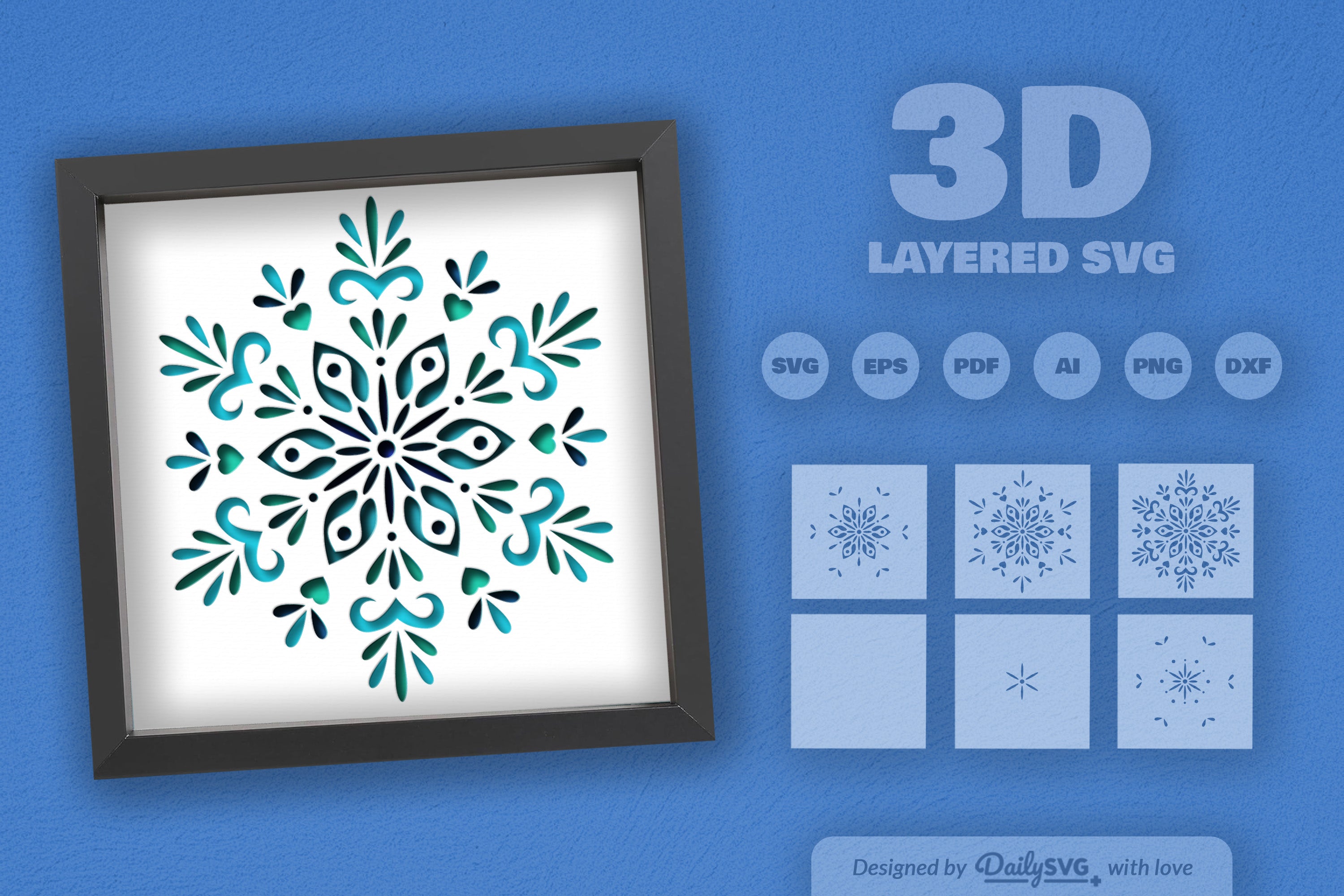 Snowflake Mandala Papercut SVG Bundle