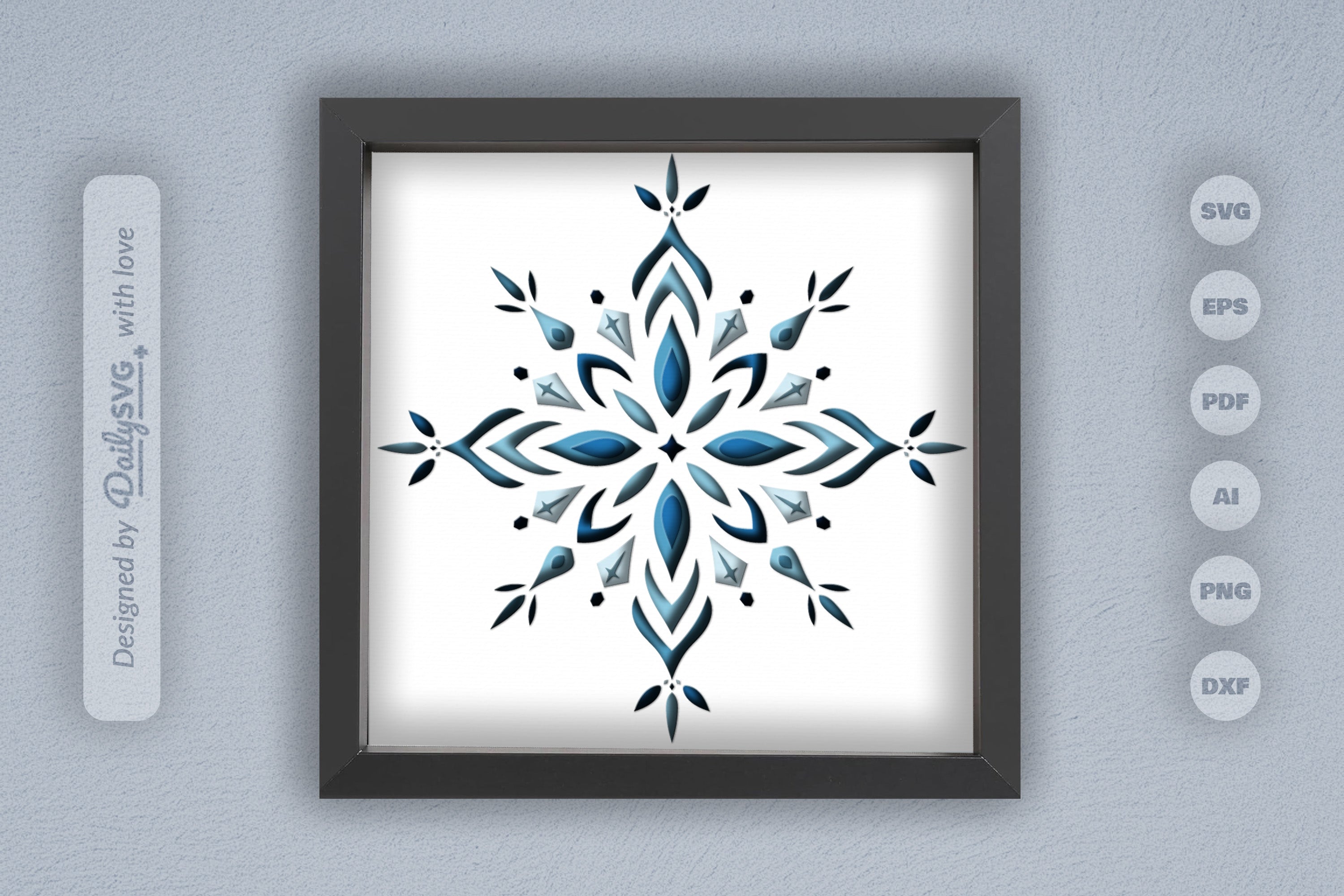Snowflake Mandala Winter Papercut SVG Bundle