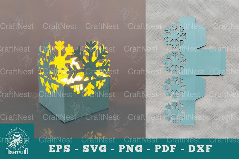 Snowflake Papercut Lantern SVG Bundle - CraftNest - Digital Crafting and Art