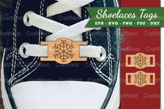 Snowflake Shoelaces Tags Laser Cut SVG Bundle - CraftNest - Digital Crafting and Art