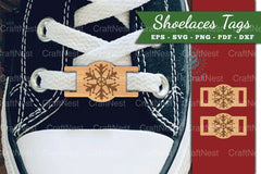 Snowflake Shoelaces Tags Laser Cut SVG Bundle - CraftNest - Digital Crafting and Art